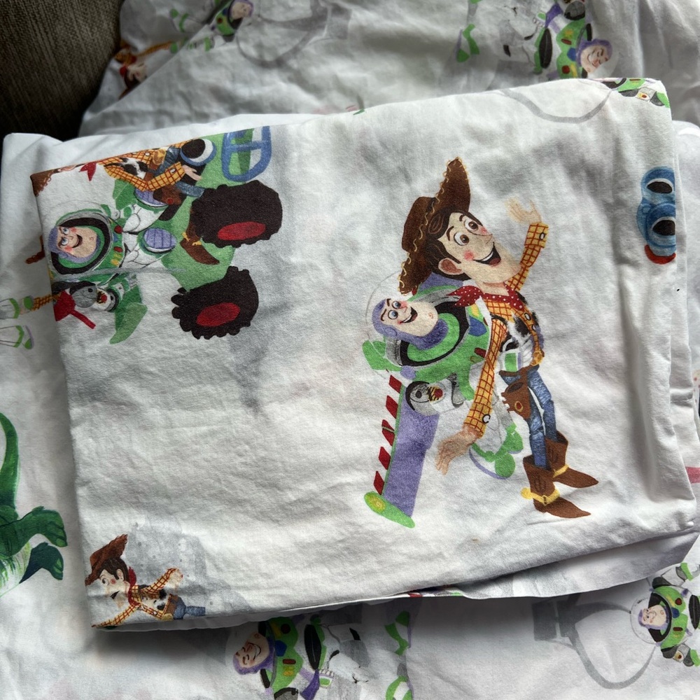 Pottery Barn Kids Disney Pixar Toy Story Organic Twin Sheet Set & Pillow Case